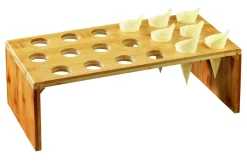 Présentoir haut pour cônes en pin et verrines bambou 46 cm x 14 cm Oxstal (4 pièces) - PRO.MUNDI