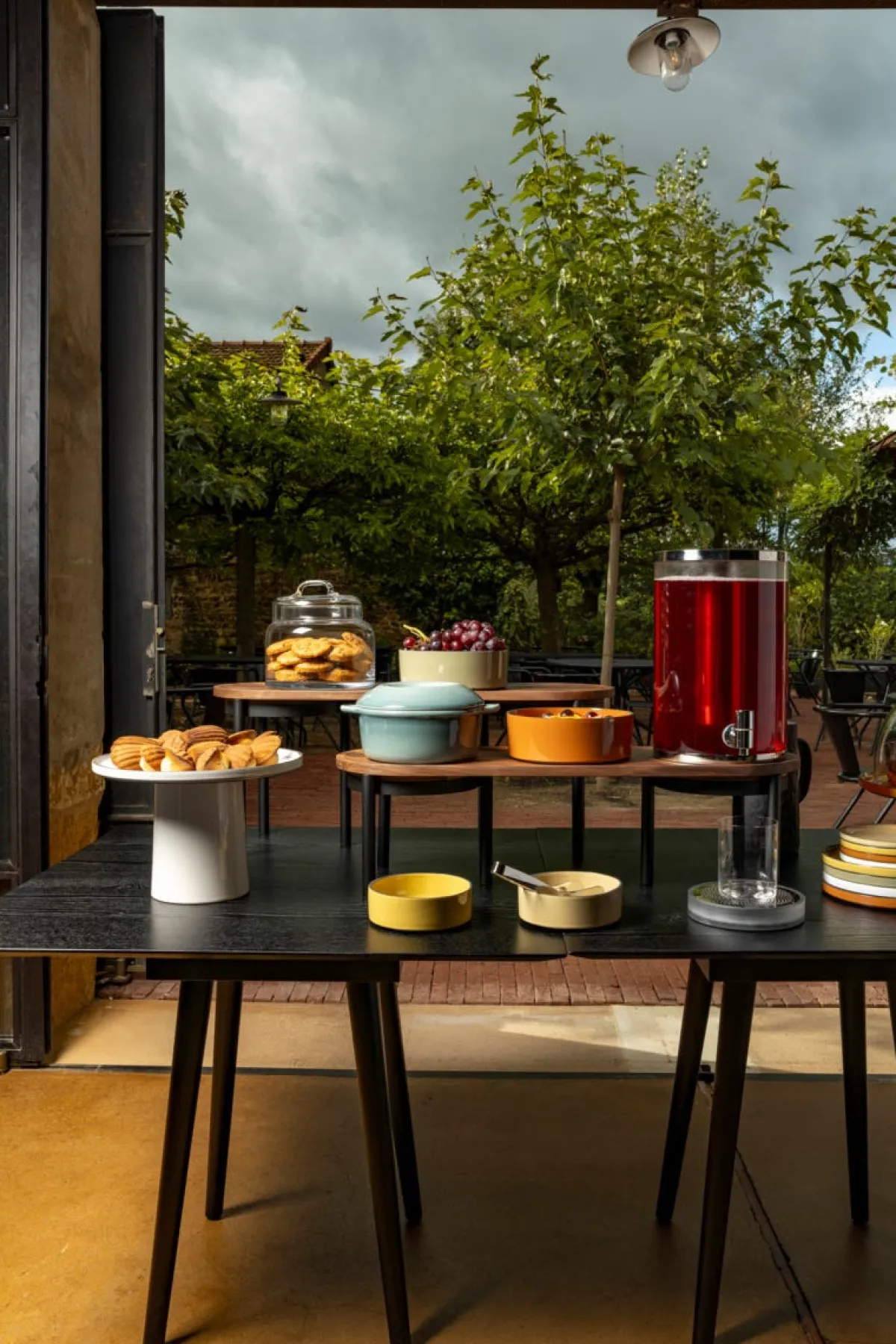 REVOL Présentoir à pâtisserie porcelaine culinaire curcuma Ø 33 cm 14 cm Caractère Discount