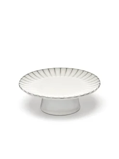 Présentoir à pâtisserie rond blanc grès émaillé Ø 21 cm Inku - SERAX New