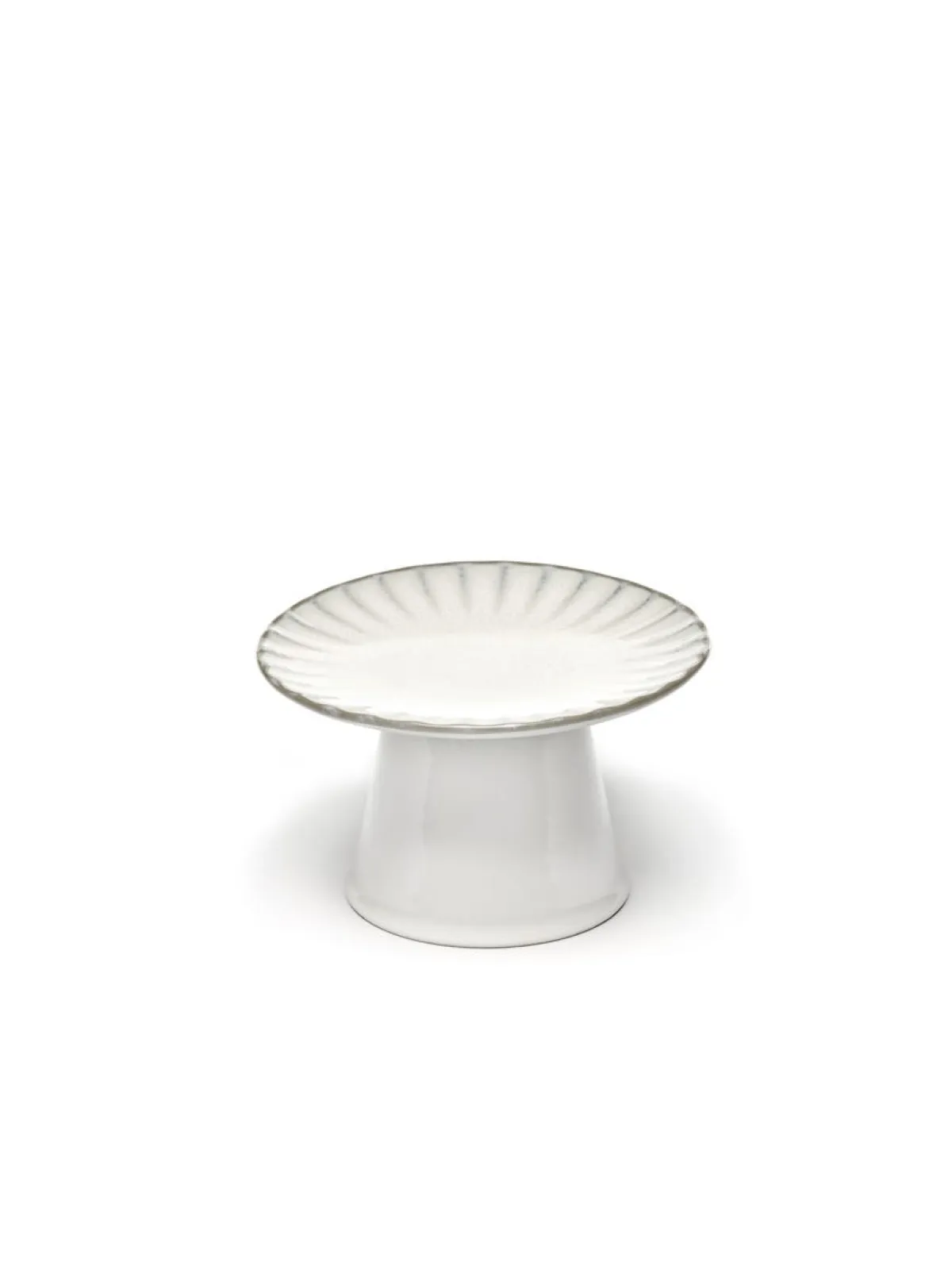 Présentoir à pâtisserie rond blanc grès émaillé Ø 15 cm Inku - SERAX