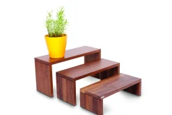 ZEPE Présentoir rectangulaire brun noyer 40 cm Nature (3 pièces) Best