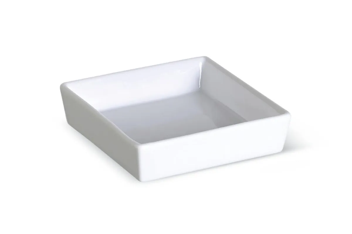 PRO.MUNDI Ravier carré blanc porcelaine vitrifiée 14 cm Edina Sale