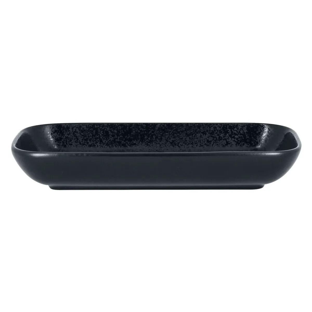 Ravier rectangulaire noir porcelaine vitrifiée 22 cm Karbon - RAK Clearance