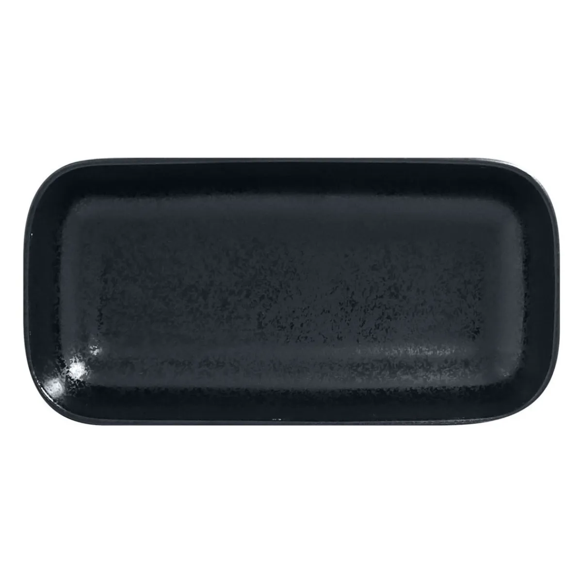 Ravier rectangulaire noir porcelaine vitrifiée 22 cm Karbon - RAK Clearance