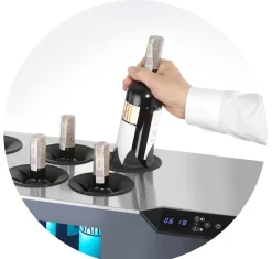 HENDI Refroidisseur 8 bout 2 zones temp noir froid positif 8 bouteille(s) 8 niveaux Sale