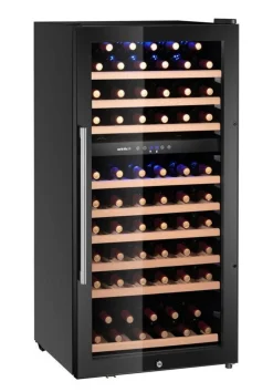 Refroidisseur vin 2 zones 83 bout. froid positif 91 bouteille(s) 9 niveaux - HENDI