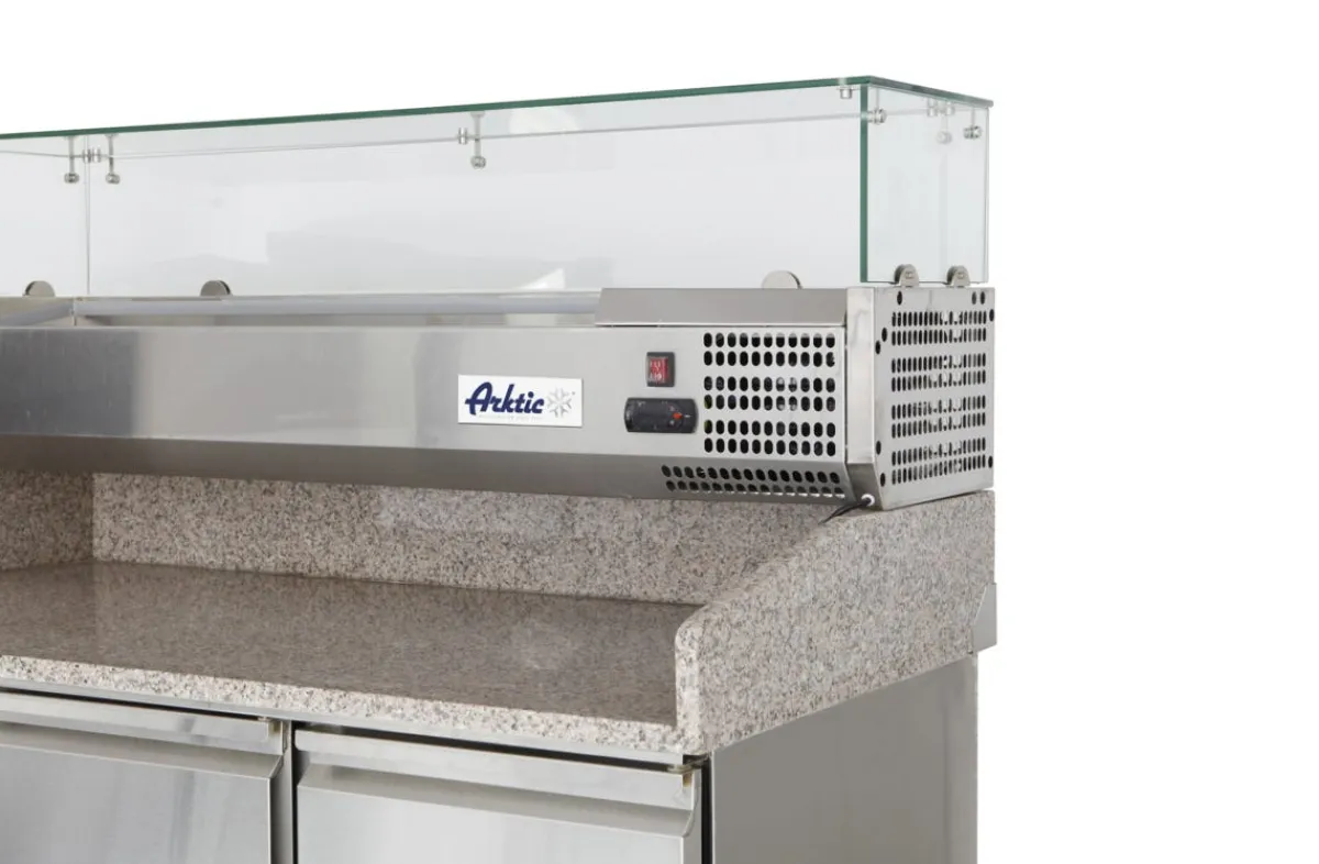 HENDI Saladette pizza 380l + vitrine 40l 380 L 3 étagères