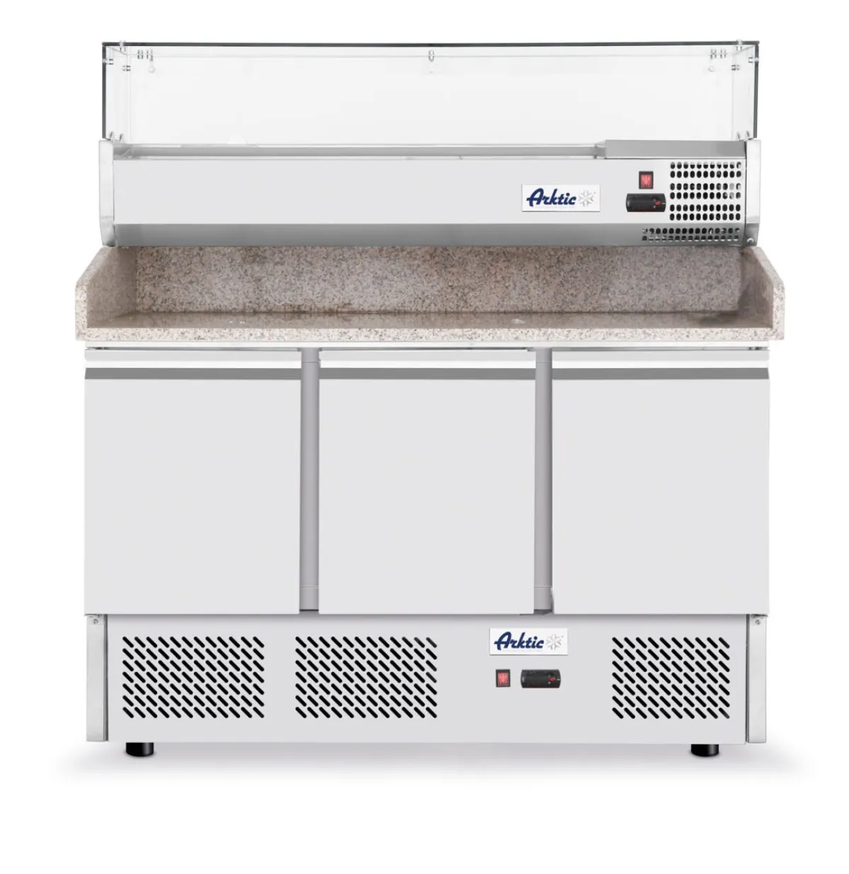 HENDI Saladette pizza 380l + vitrine 40l 380 L 3 étagères