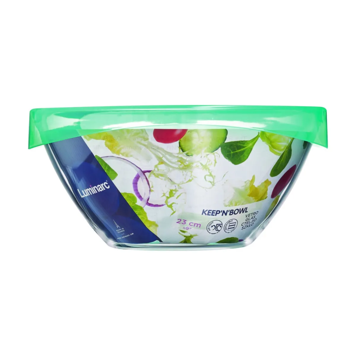 Saladier avec couvercle hermétique rond transparent verre trempé Ø 23 cm Keep'n Box - LUMINARC Outlet