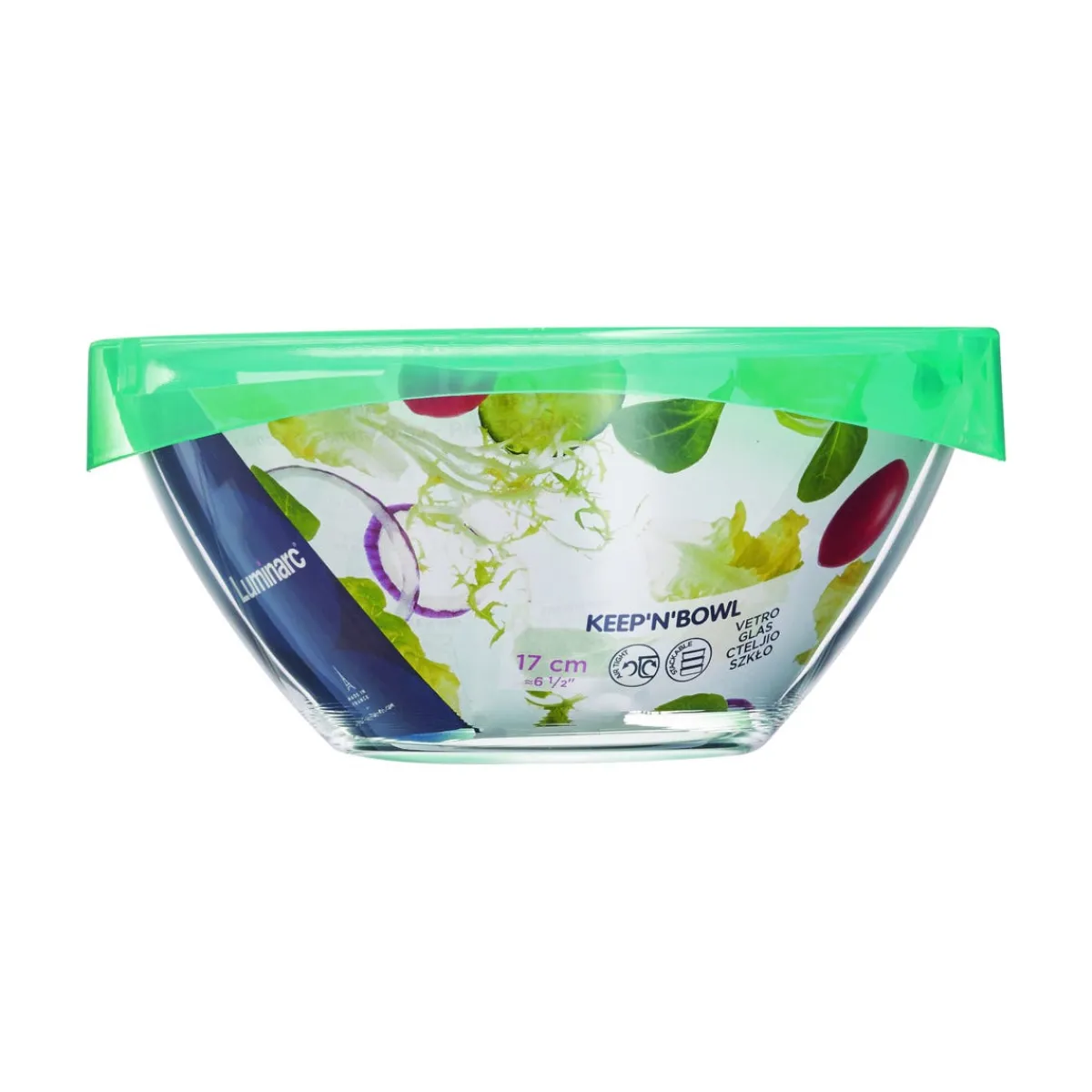 LUMINARC Saladier avec couvercle hermétique transparent verre trempé Ø 17 cm Keep'n Box Best