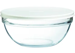 LUMINARC Saladier avec couvercle rond transparent verre trempé Ø 20 cm Caps Hot