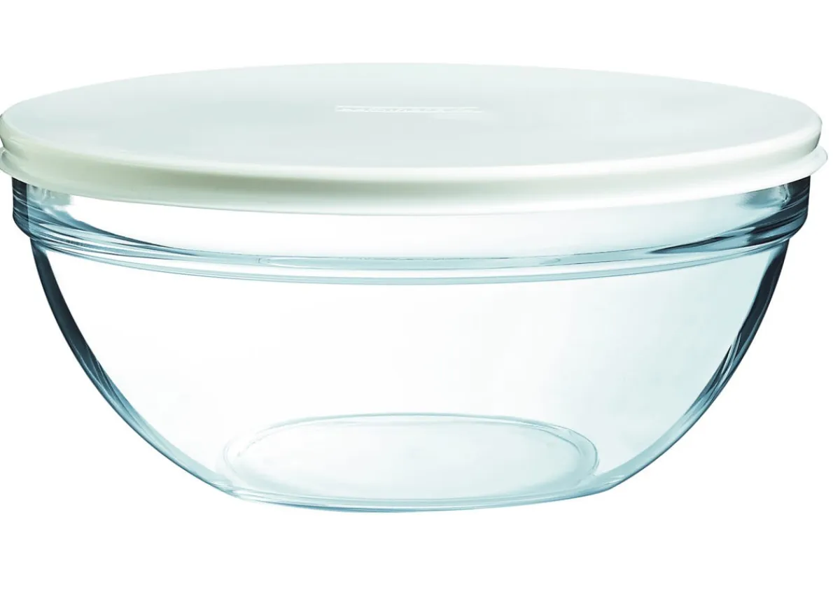 LUMINARC Saladier avec couvercle rond transparent verre trempé Ø 23 cm Caps New