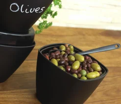 DALEBROOK Saladier carré noir mélamine 20 cm Mezze Sale