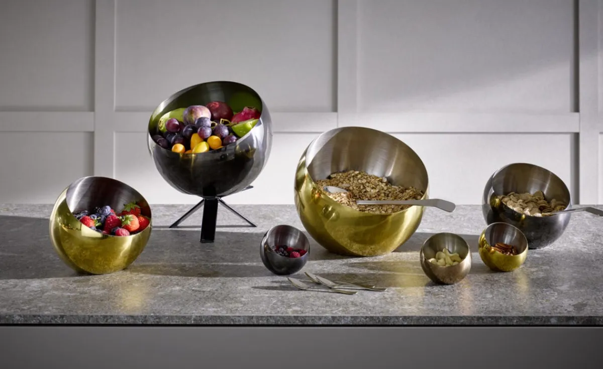 APS Saladier inox noir Ø 24 cm 21 cm 2 L Sphere Discount