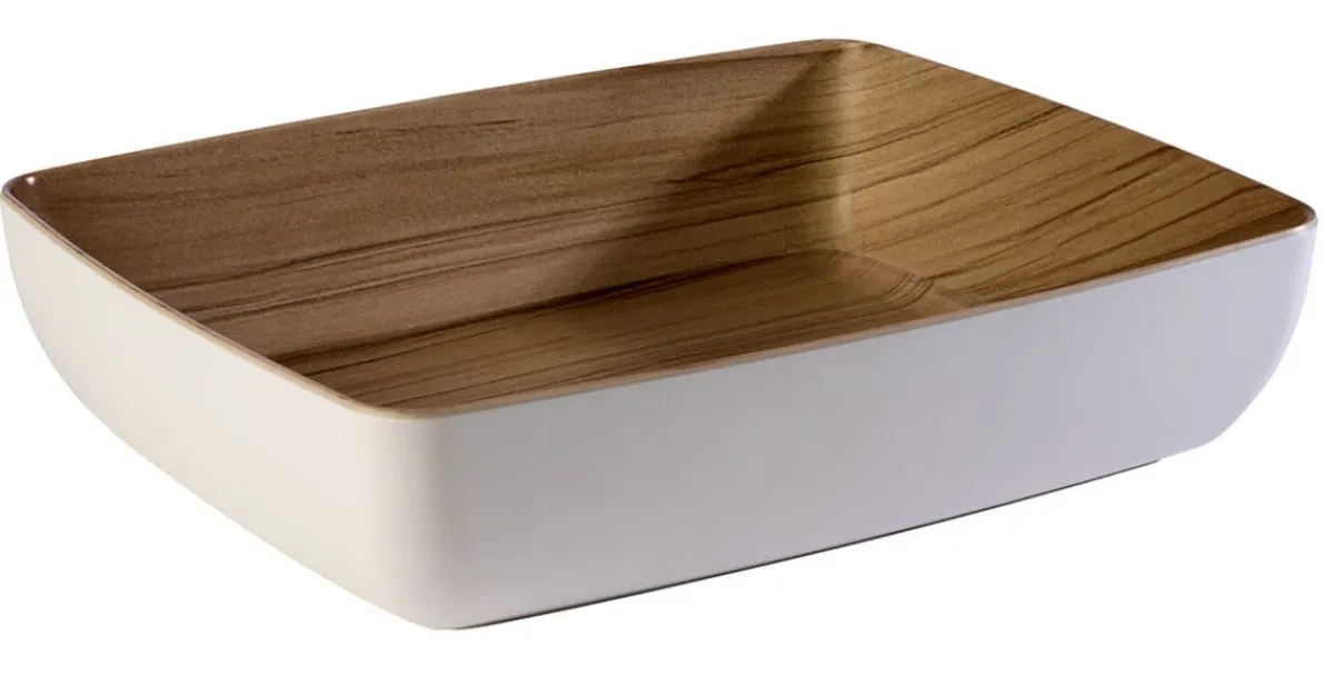 Saladier mélamine blanc 32,5x26,5x7,5 cm 4 L Frida - APS Discount