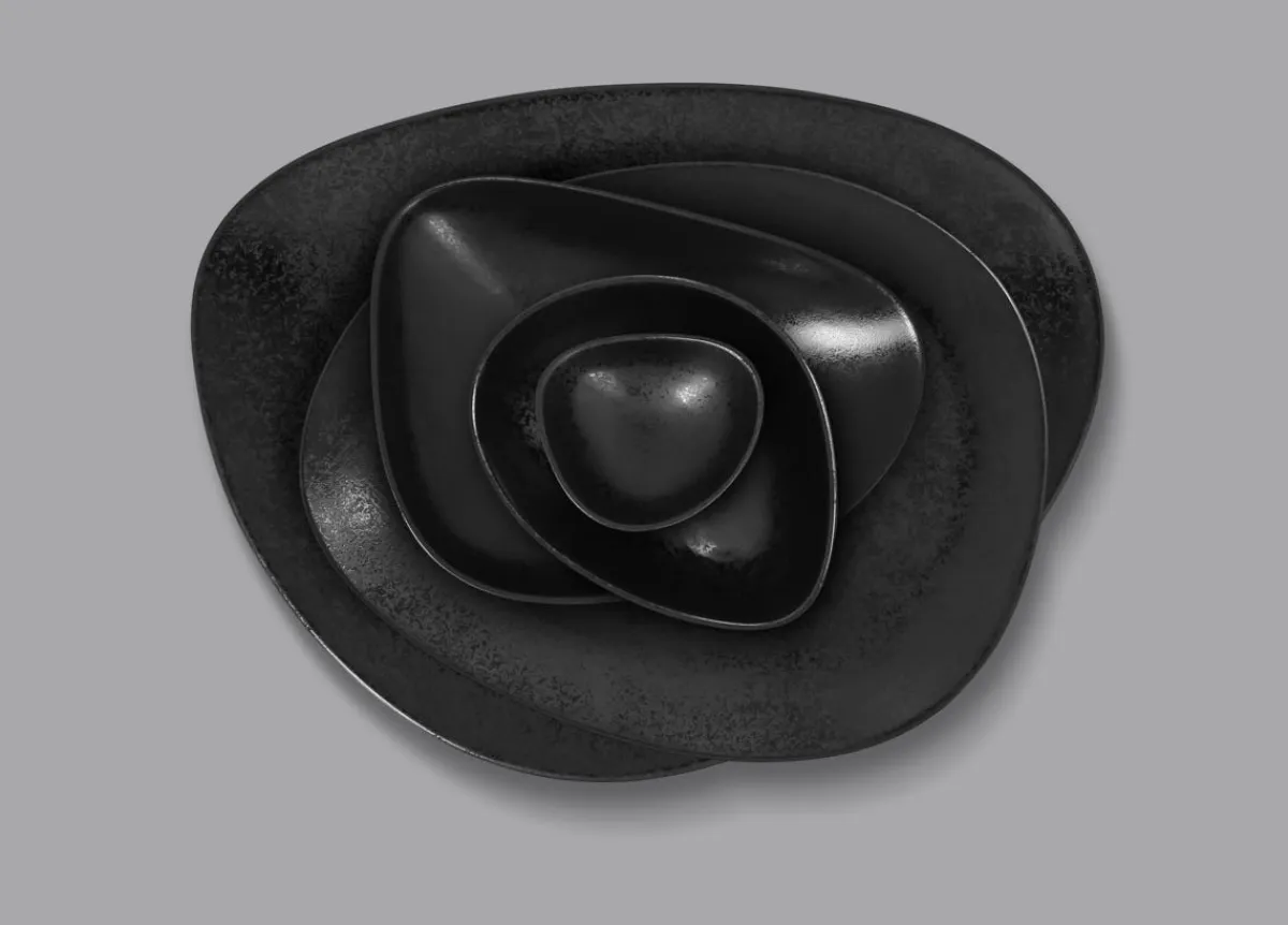 Saladier noir porcelaine vitrifiée 28 cm Shaped - RAK Best