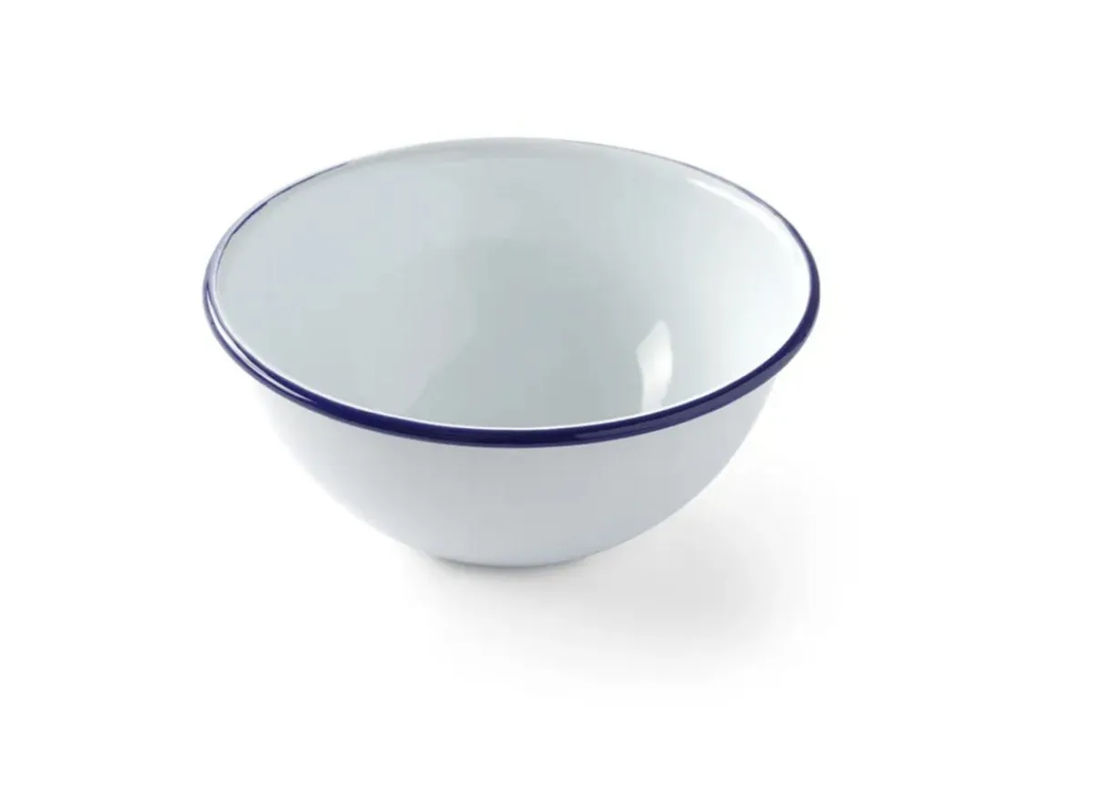Saladier rond blanc acier émaillé Ø 16 cm - HENDI Discount
