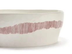 SERAX Saladier rond blanc swirl - stripes rouge grès émaillé Ø 28,5 cm Feast By Ottolenghi Outlet