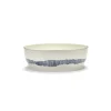 Saladier rond blanc swirl - stripes bleu grès émaillé Ø 28,5 cm Feast By Ottolenghi - SERAX Outlet