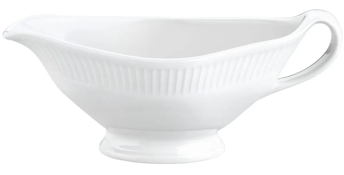 PILLIVUYT Saucière blanc porcelaine culinaire 20,5 cm Plisse New