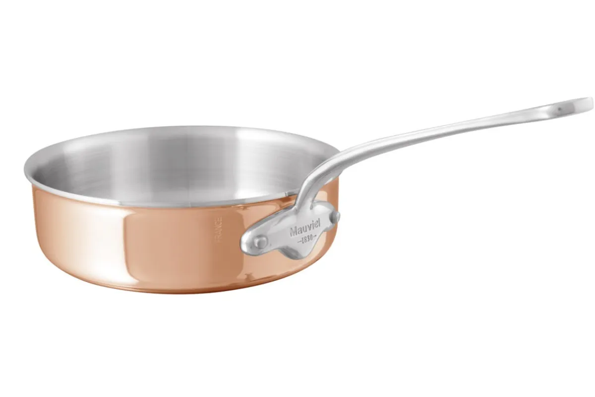 MAUVIEL Sauteuse droite cuivre inox inox 18/10 Sans revêtement Sans couvercle Ø 24 cm 7,5 cm 3 L M'6s Sale