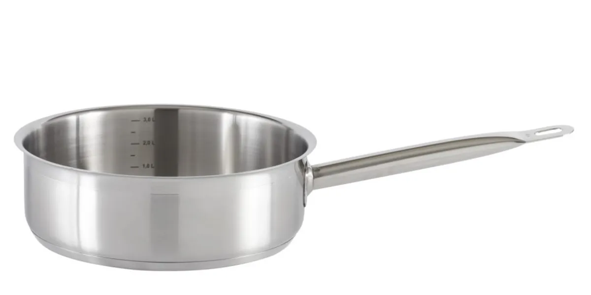 Sauteuse droite inox Ø 32 cm 10,5 cm 8,4 L Qualiplus - PRO.COOKER Outlet