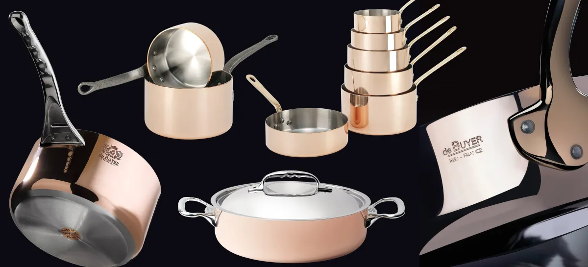 Sautoir bombé cuivre inox Sans revêtement Avec couvercle Ø 28 cm 10 cm 4,9 L Prima Matera - DE BUYER Sale