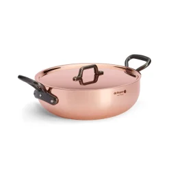 Sautoir bombé cuivre inox Sans revêtement Avec couvercle Ø 28 cm 10 cm 4,9 L Prima Matera - DE BUYER Sale