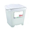 Seau Avec couvercle blanc plastique 30,5x33x28 cm 12 L fond plein parois pleines - GILAC Sale