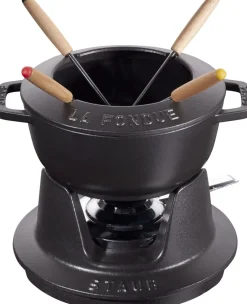 Service à fondue fonte d'acier Ø 16 cm 21,7x16,7x8,4 cm 1,1 L - STAUB Discount