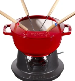 STAUB Service à fondue fonte d'acier Ø 18 cm 24,3x18,7x10 cm 1,65 L Discount