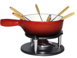 Service à fondue 6 personnes rouge fonte d'acier 22,5 cm - Aucune Outlet