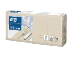 Serviette beige ouate de cellulose 33x33 cm pliée en 8 (200 pièces) - TORK Best