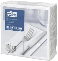 Serviette blanc ouate de cellulose 39x39 cm pliée en 8 (150 pièces) - TORK Hot