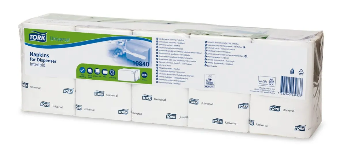 TORK Serviette blanc ouate de cellulose 33x21,6 cm (1125 pièces) Best