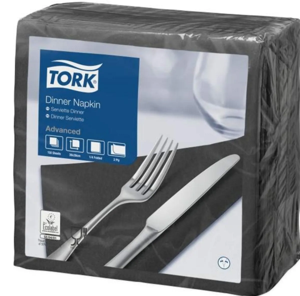 Serviette noir ouate de cellulose 39x39 cm (150 pièces) - TORK Clearance