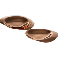 Set de 4 assiettes mise en bouche inox 18/10 cuivre 8,5x8x1 cm Pebbles - APS