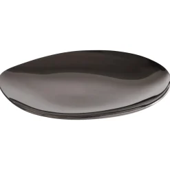 APS Set de 4 assiettes mise en bouche inox 18/10 noir 9x9x1 cm Pebbles Outlet