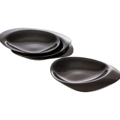 Set de 4 assiettes mise en bouche inox 18/10 noir 8,5x8x1 cm Pebbles - APS Best