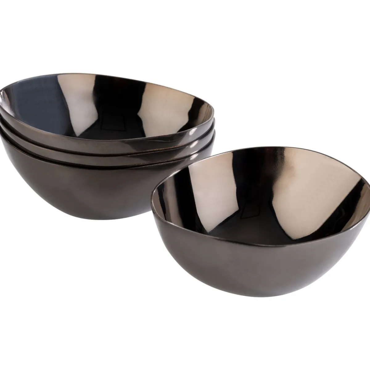 APS Set de 4 coupelles inox 18/10 noir 6,5x6x2,5 cm Pebbles Clearance