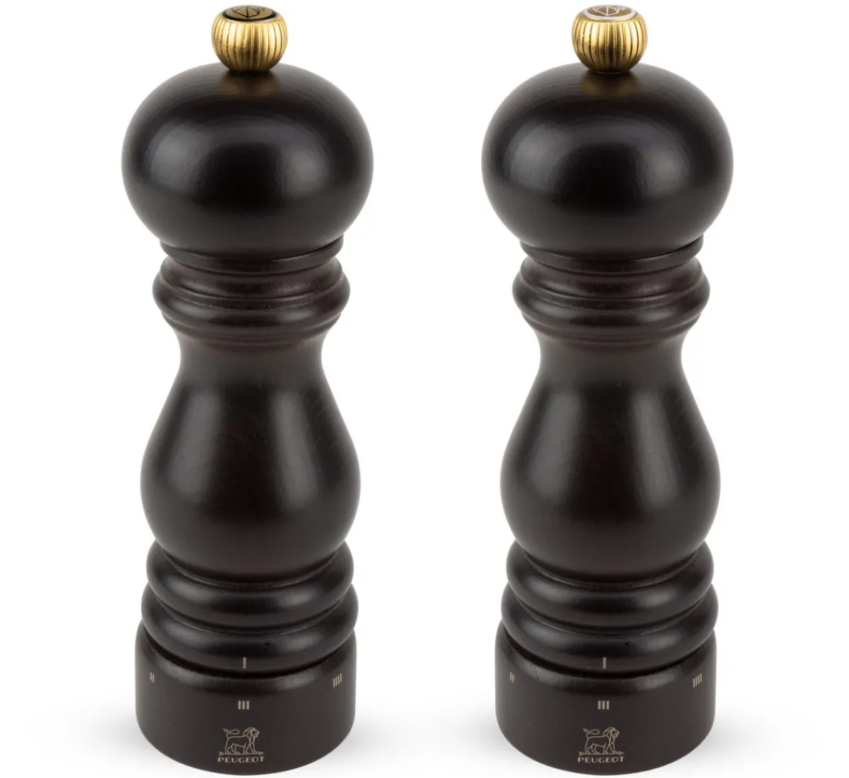 Set moulins poivre / sel marron Ø 5,7 cm 18 cm Paris - PEUGEOT SAVEURS Discount