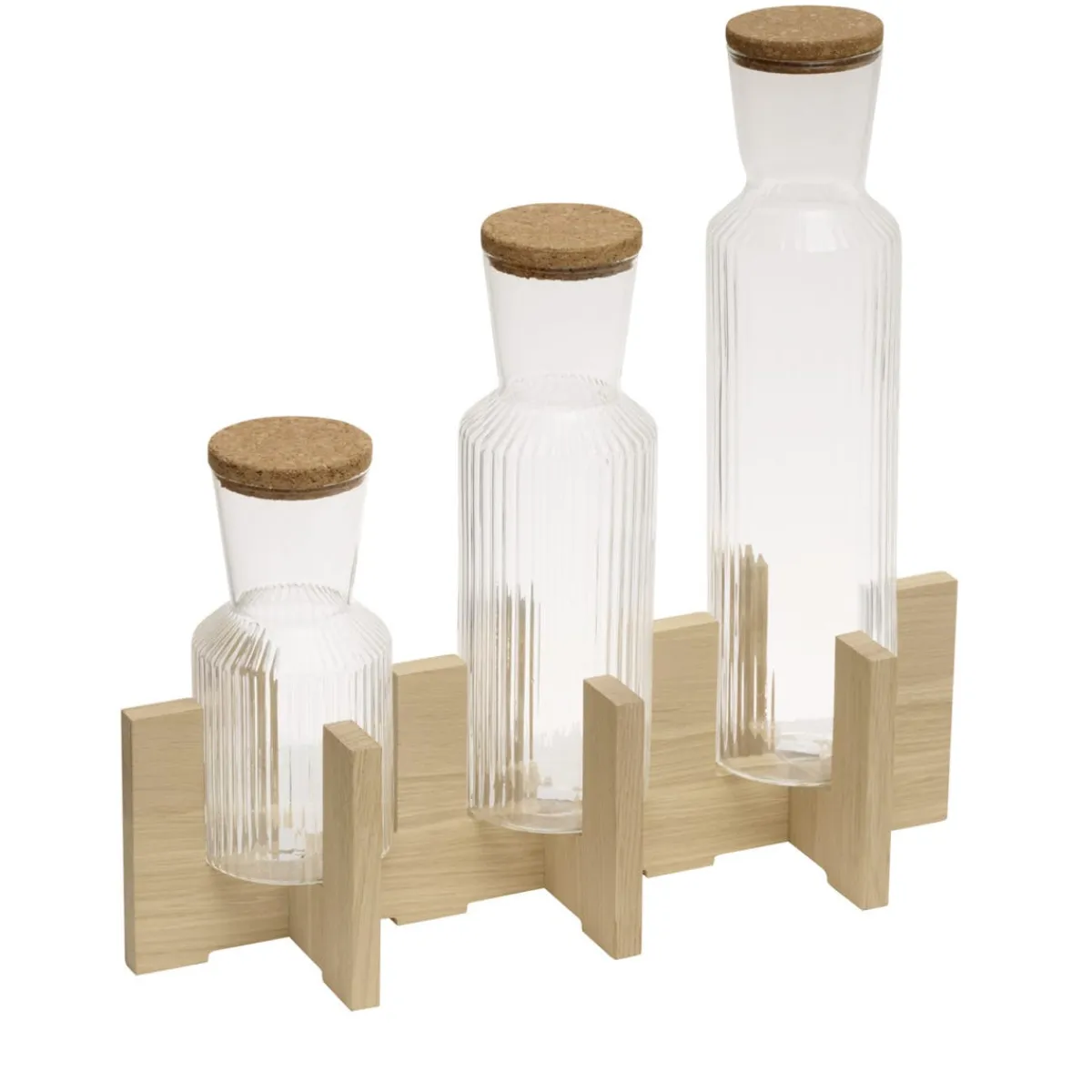 APS Socle pour 3 carafes chêne 41x16x12 cm Valo Outlet