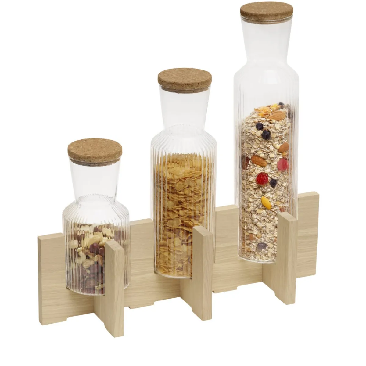 APS Socle pour 3 carafes chêne 41x16x12 cm Valo Outlet