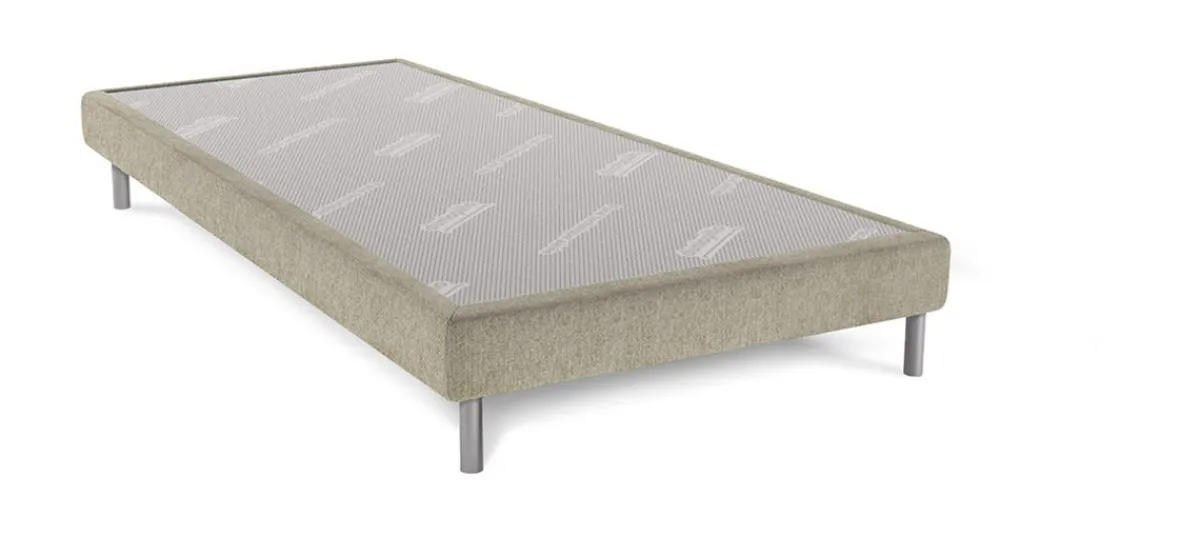 DUNLOPILLO Sommier à latte fixe 1 cadre ferme 180x90x15 cm grège Tradisom Discount