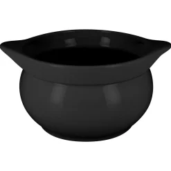 RAK Soupière avec couvercle rond noir porcelaine vitrifiée Ø 15,7 cm Chefs Fusion Clearance