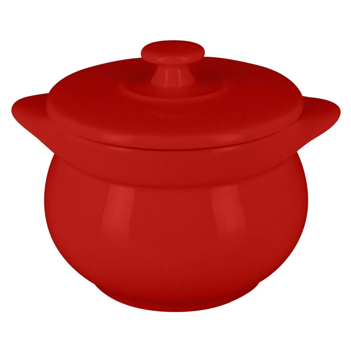 RAK Soupière avec couvercle rond rouge porcelaine vitrifiée Ø 10,8 cm Chefs Fusion Discount
