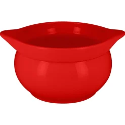 Soupière avec couvercle rond rouge porcelaine vitrifiée Ø 15,7 cm Chefs Fusion - RAK