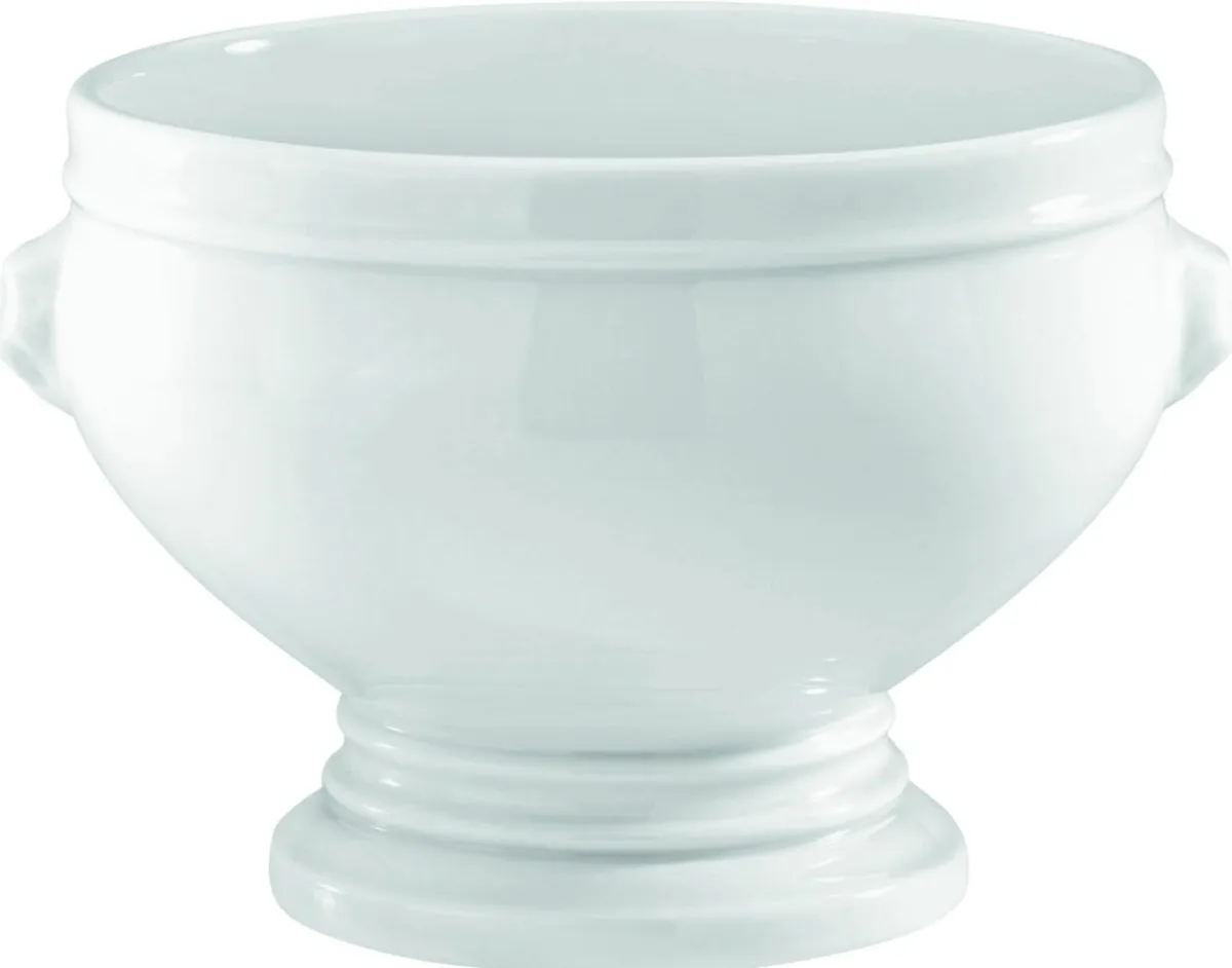 PILLIVUYT Soupière tête de lion rond blanc porcelaine culinaire Ø 12,5 cm