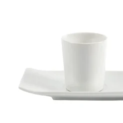 PRO.MUNDI Sous-tasse à café gourmand ovale blanc porcelaine 23 cm Prismo Sale