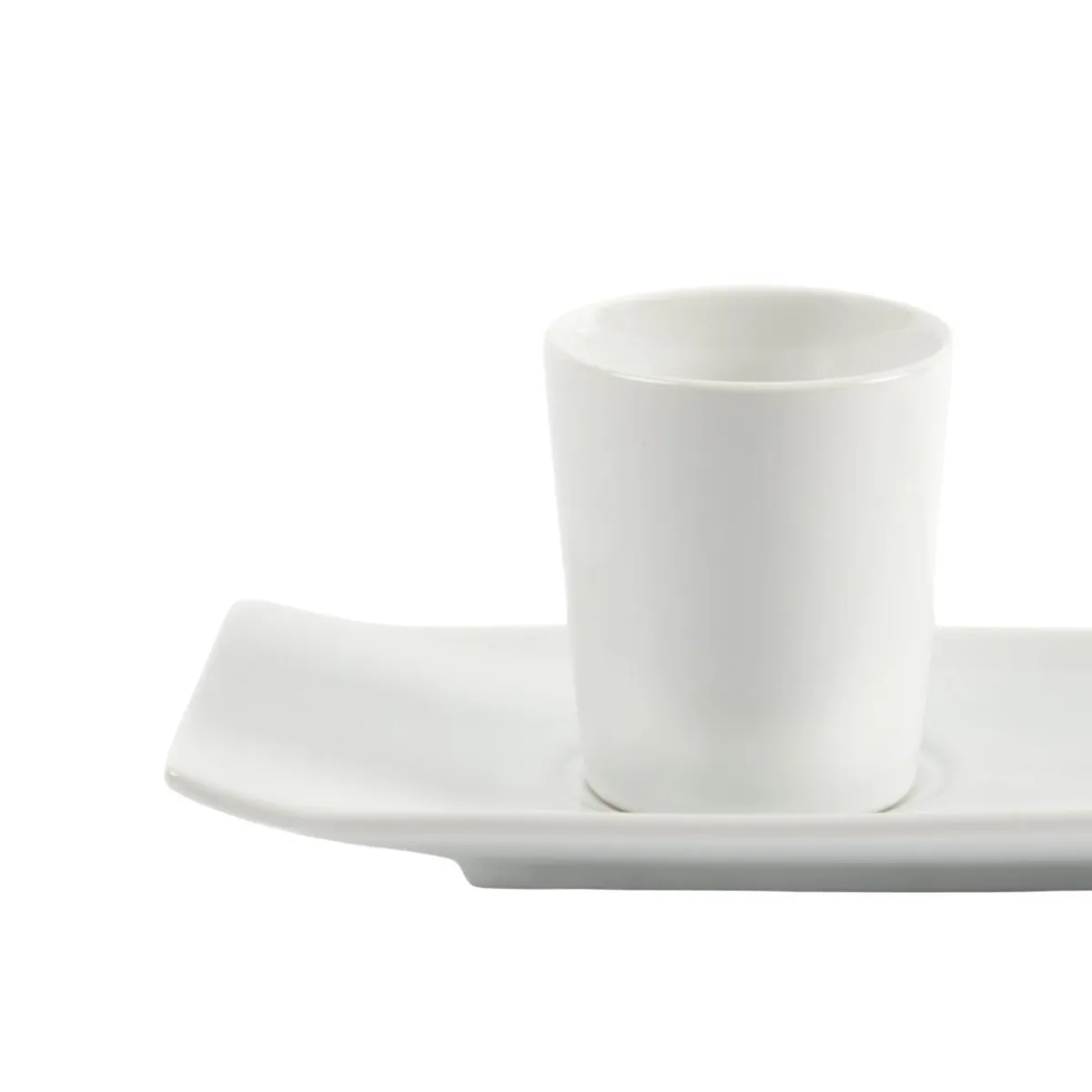 PRO.MUNDI Sous-tasse à café gourmand ovale blanc porcelaine 23 cm Prismo Sale